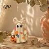 Desktop Soft Decoration Items Halloween Bow Ghost Figurine Tabletop Ornament, Cute Resin Statue with Jack O Lantern Ornaments Pumpkin Basket,