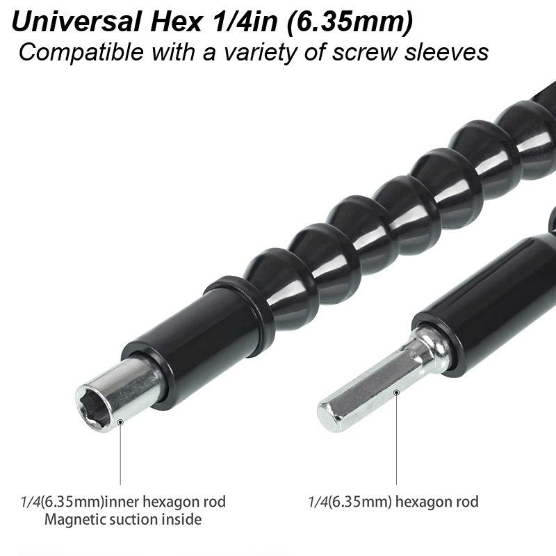 Гибкий удлинитель отвертки Гибкий держатель сверла Шестигранный наконечник Мягкий для электрической отвертки Адаптер Snake Connect Magnetic