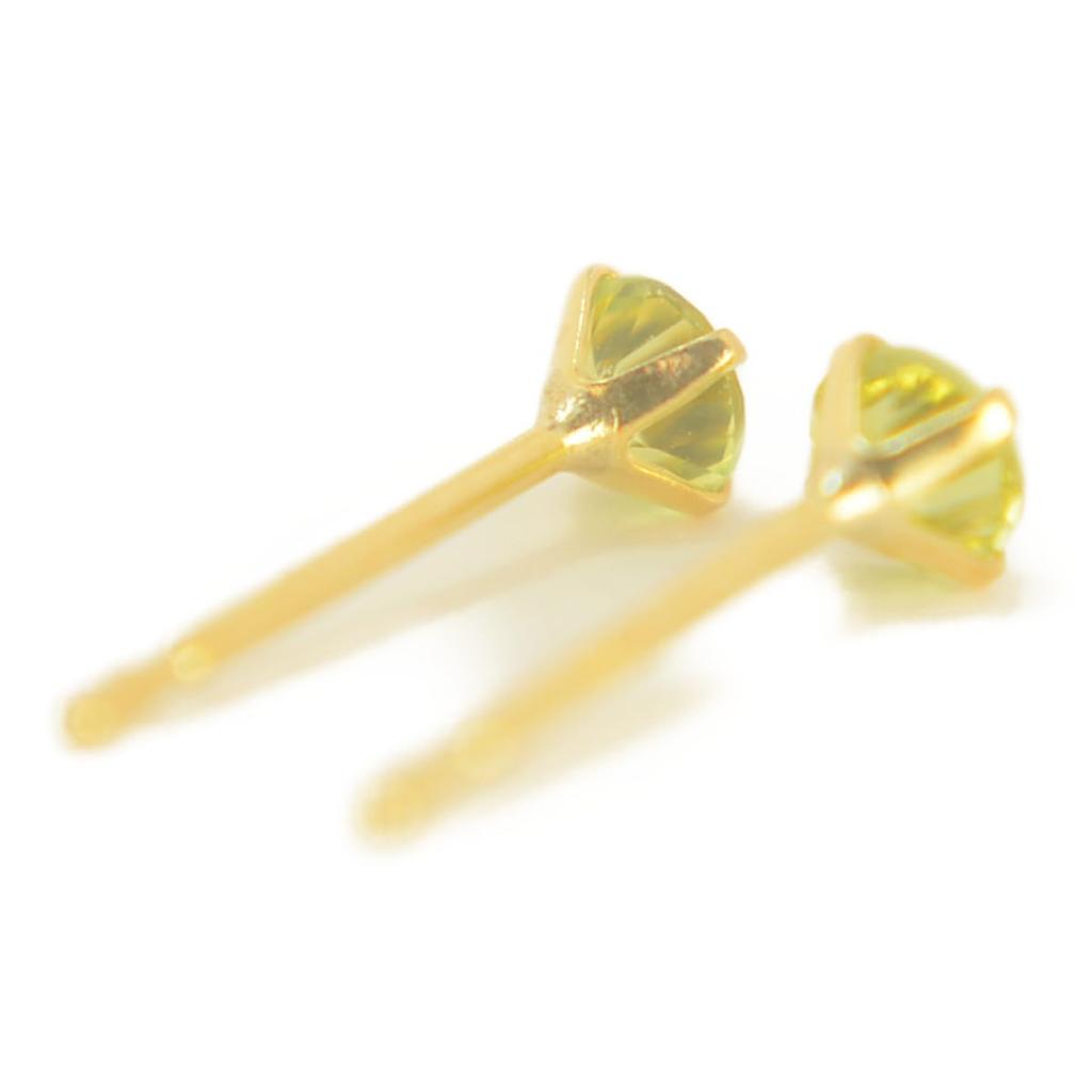 K18 Natural Peridot Earrings [Sold as a pair for both ears] Peridot Earrings Yellow Gold Earrings K18 k18 K18YG k18yg 18k yokomountain