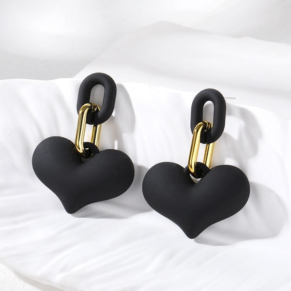 Pinkdudu New Macaron Love Square Acrylic Drop Earrings Light Luxury Multicolor Geometric Earring for Women Jewelry PD1856