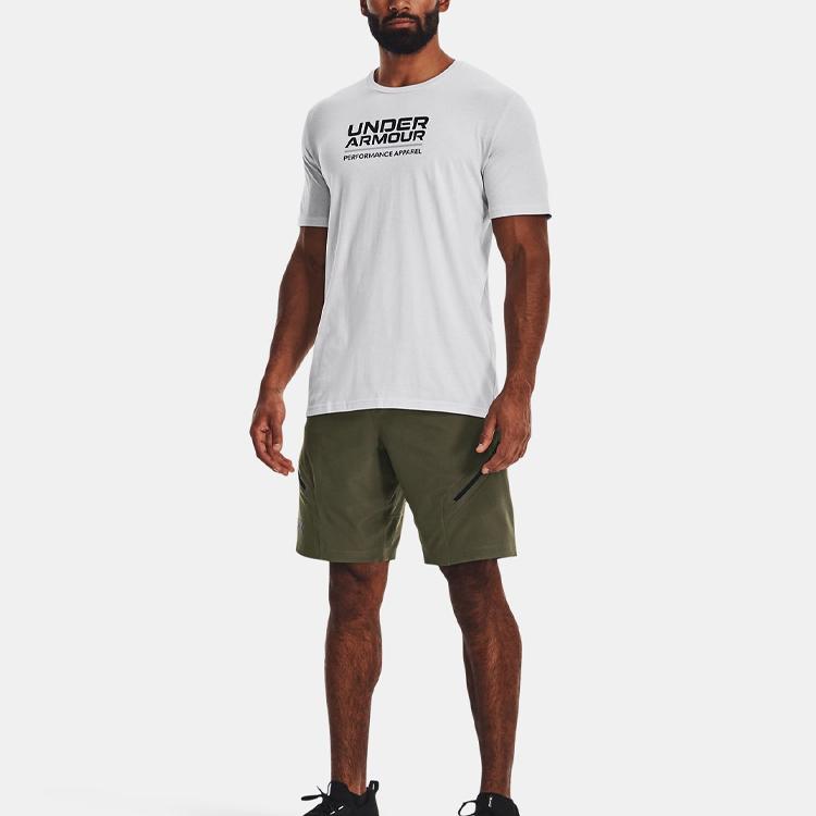 Under Armour Спортивная футболка с круглым вырезом с логотипом и коротким рукавом Мужские топы Halo-Gray 1370529-015