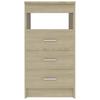 Sideboard with Drawers Sonoma Oak 40 x 50 x 76 cm Engineered Wood