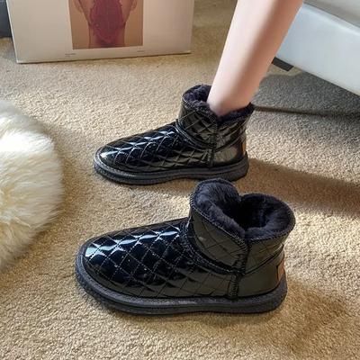 Женские зимние ботинки на липучке с мягкой подкладкой, плюс теплая женская обувь Y2k для работы, зимние водонепроницаемые недизайнерские роскошные противоскользящие трендовые 2024 PU