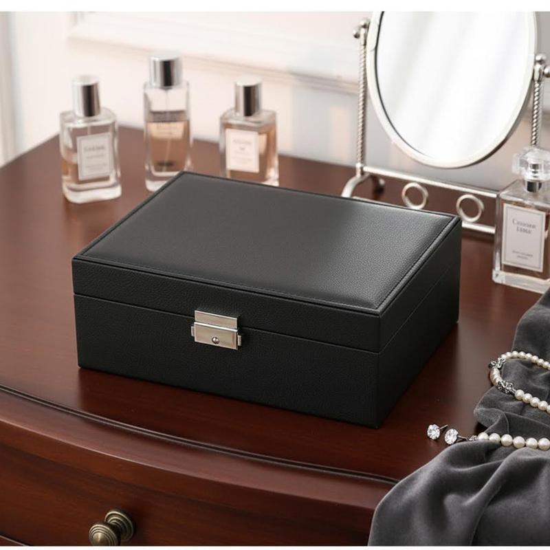 Organizer Box Double-Layer Jewelry Storage Box With Lock for Earrings, Necklaces and Other Accessories Organizing Box