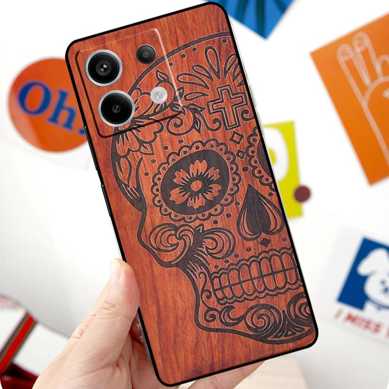 Natural Bamboo Wood Animal Print Funda For Xiaomi Redmi Note 14 13 10 11 12 Pro 10S 11S 12S Case For Redmi 15 13C 12C 10C 14C