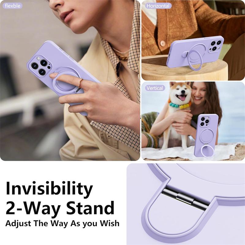 Чехол-подставка с магнитным кольцом из жидкого силикона для Magsafe IPhone 17 Air 16 15 14 13 12 Pro Max Plus 17Pro Mag Safe Чехол для телефона