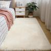 Solid Color Silk Wool Bedside Blanket for Girls Ins Bedroom Plush Carpet Silicone Non Slip Bottom Living Room Carpet Cute Rug