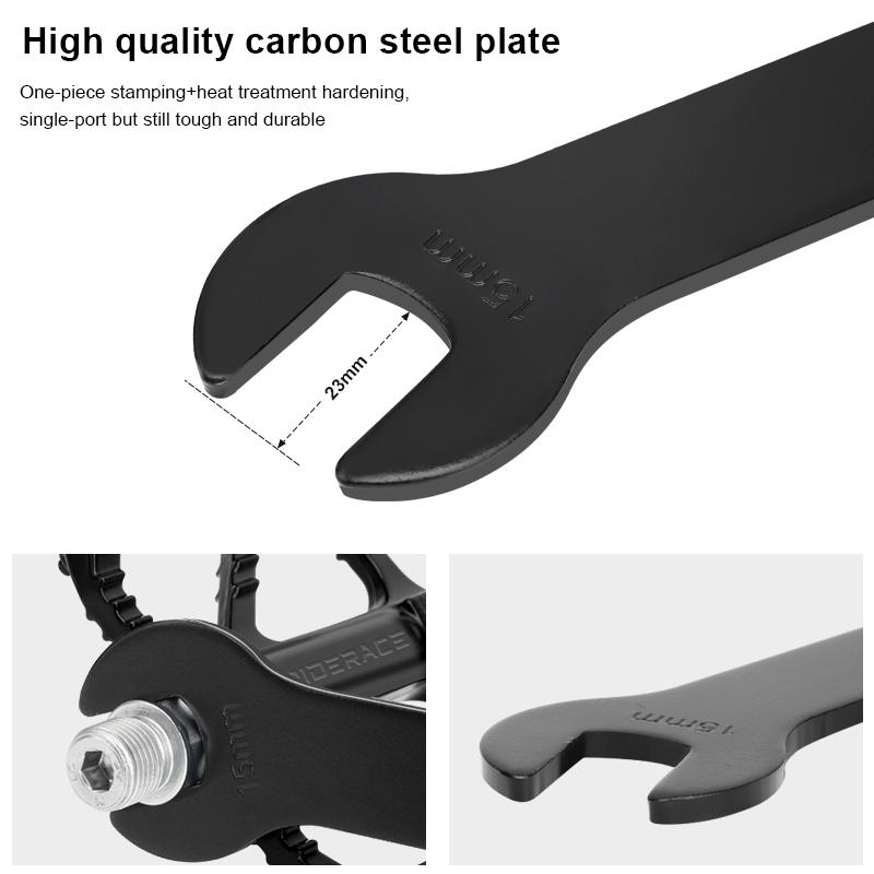 Ключ для педалей велосипеда с удлиненной ручкой, прочный, для установки и снятия педалей горного велосипеда, инструмент для ремонта и замены гаечного ключа 15 мм