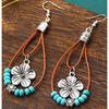 Винтажные Бохо Серьги-Подвески с Цветочным Бисером - Уникальные и Элегантные Серьги