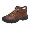 Outdoor Leisure Cotton Shoes High-Top Winter Men's Cowhide Fleece Lined Padded Warm Leather Shoes