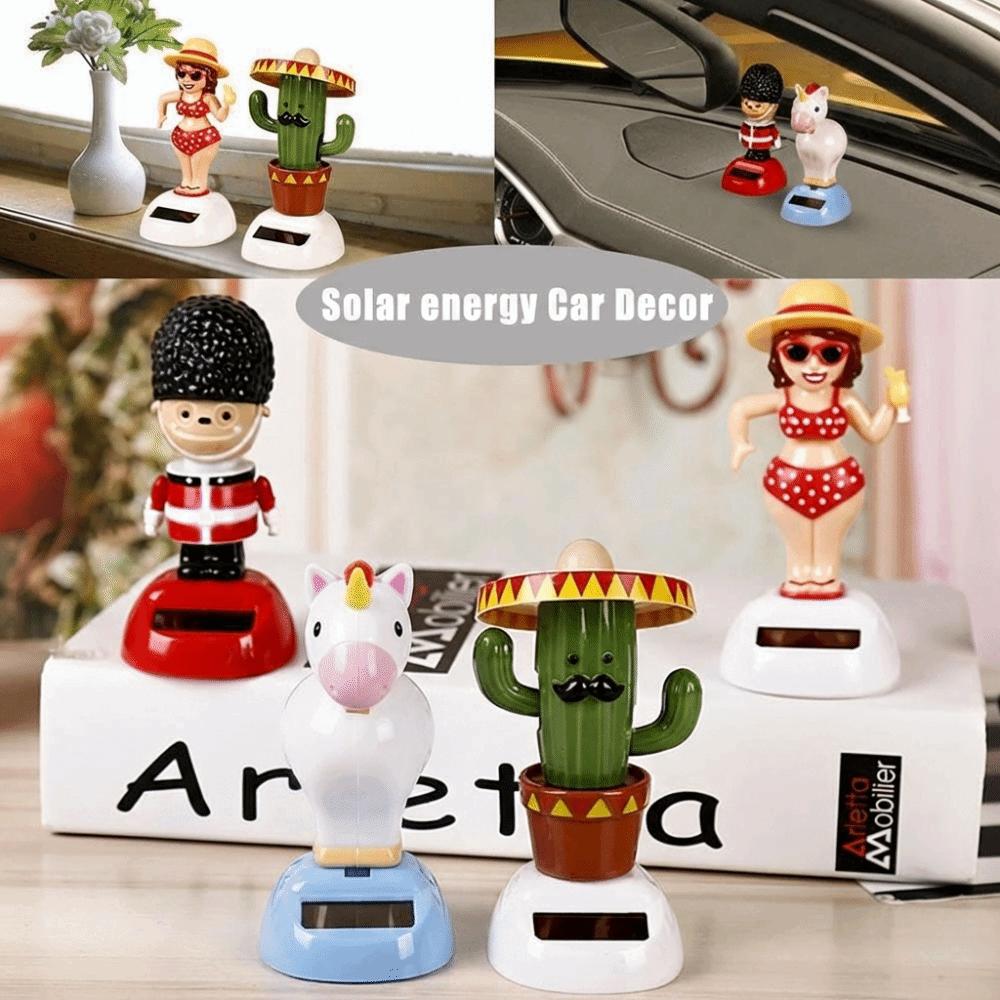 Cute Home Ornament Gift Flip Flaps Toy Solar Powered Swing Dancing Shaking Moving
