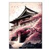 DIY Алмазная картина Японский природный пейзаж Полная алмазная мозаика Стразы Вышивка Сакура Искусство Вышивка крестом Домашний декор