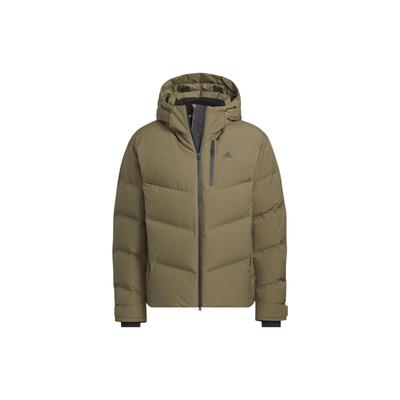 adidas 800 Fill однотонный спортивный повседневный пуховик с капюшоном куртка унисекс оливково-зеленый IW0783
