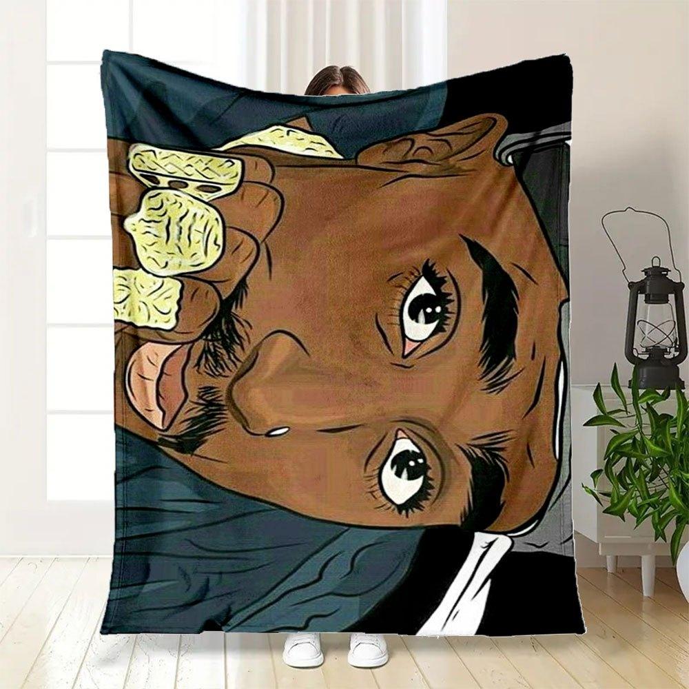 "Gold Chain Hip Hop Jewelry - Luxury Bling for Men"Blanket Flannel Throw Blanket for Sofa, Bed, Travel, Camping, Office, Couch, Chair, And B