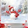 Decorative Store Window Clings Christmas Snowman Static Cling, Funny Sticker, Reusable PVC Glass Stickers Xmas Decal for Home Shop Holiday Decor