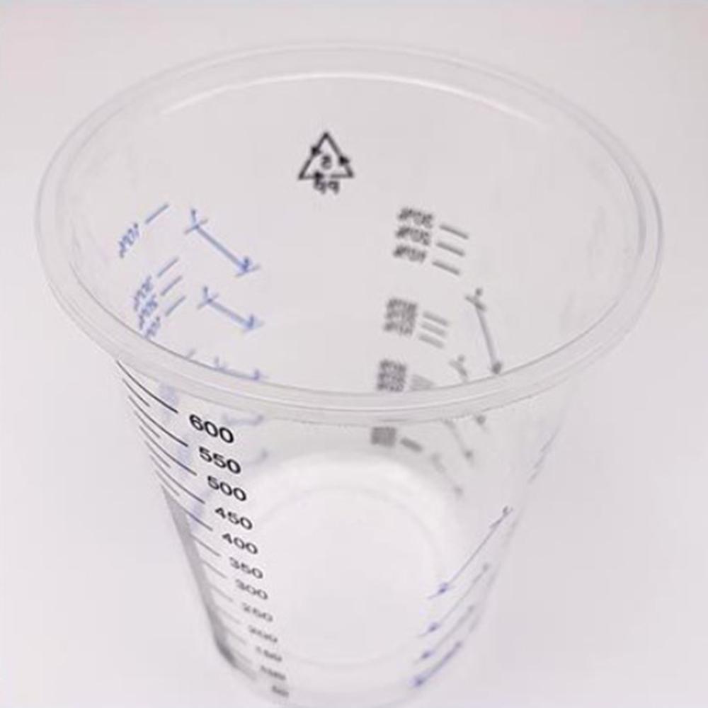 50 шт. одноразовых прозрачных градуированных пластиковых стаканчиков для смешивания краски, УФ-смолы, эпоксидной смолы, 20 унций, 600 мл, мерные стаканчики для выпечки