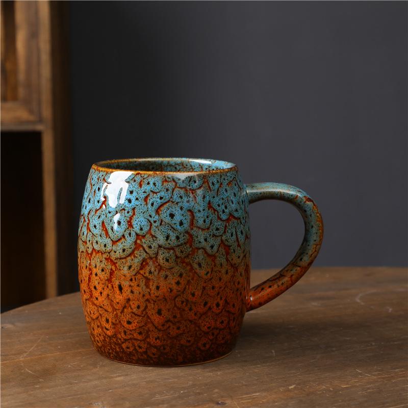 Kiln-Changed Ceramic Cup Large Capacity Cup Office Gift Water Cup Household Retro Coffee Cup
