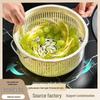 Dual-Layer Rotating Drain Basket: Large Capacity Kitchen Basin for Washing Vegetables and Fruits