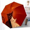 1 шт. Зонт автоматический открывающийся/закрывающийся 'Любовь к кошкам', компактный складной зонт, всесезонный портативный зонт для женщин/мужчин F1124005