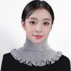 Wool Fake Collar Cervical Support Solid Knit Lapel Scarf Warm Versatile Neck Cover Fashion Minimalist High Neck Women