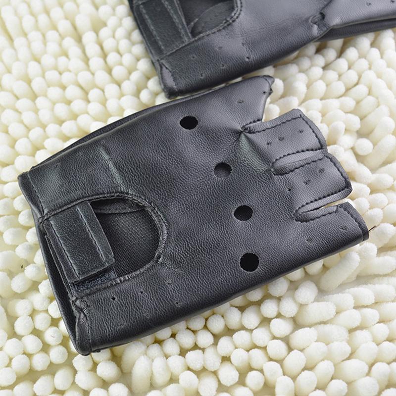 Унисекс Перчатки без пальцев из искусственной кожи Легкие Театральные Панк Хип-хоп Вождение Мотоцикл Выступление Вечеринка Без пальцев