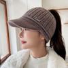 Autumn and Winter Travel Warm Empty Top Hat Women's Casual Wool Hat Windproof Running Knitted Cap