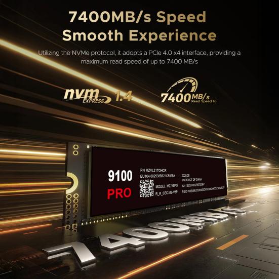 9100 PRO M.2 SSD PCIe 4.0 NVMe TLC SSD Высокая скорость передачи 1 ТБ/2 ТБ/4 ТБ Внутренний твердотельный накопитель для геймера, технического специалиста