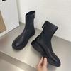 Новый стиль Популярные женские ботильоны на платформе Женские ботильоны на толстой подошве с круглым носком Зимние мотоциклетные ботинки