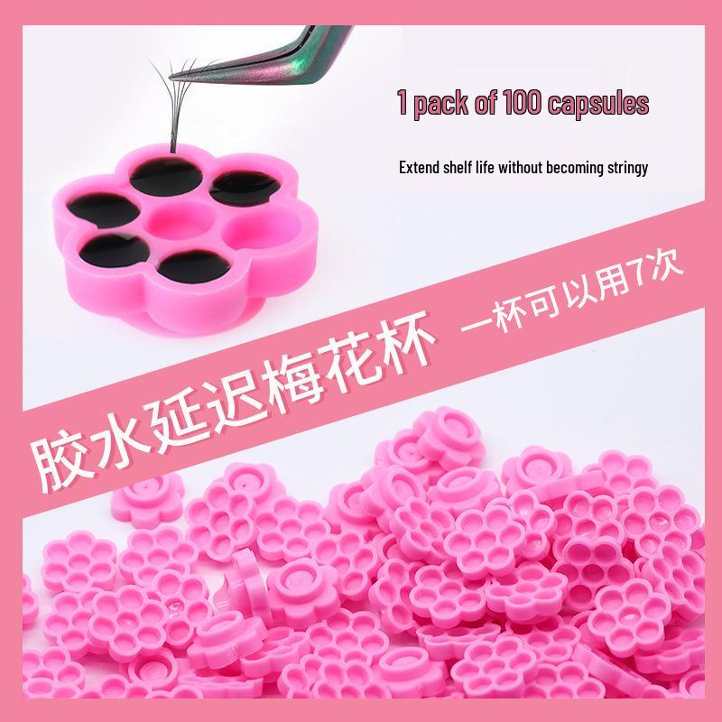 Dual-Use Plum Blossom Cup: Eyelash Extension & Glue Applicator Tool