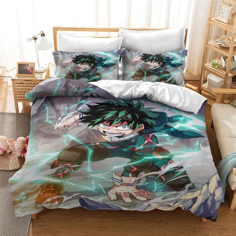 Midoriya Izuku 3d Duvet Cover Set Anime My Hero Academia Printed Bedding Set Постельное белье Постельное белье Одеяло Покрывало Декор для дома
