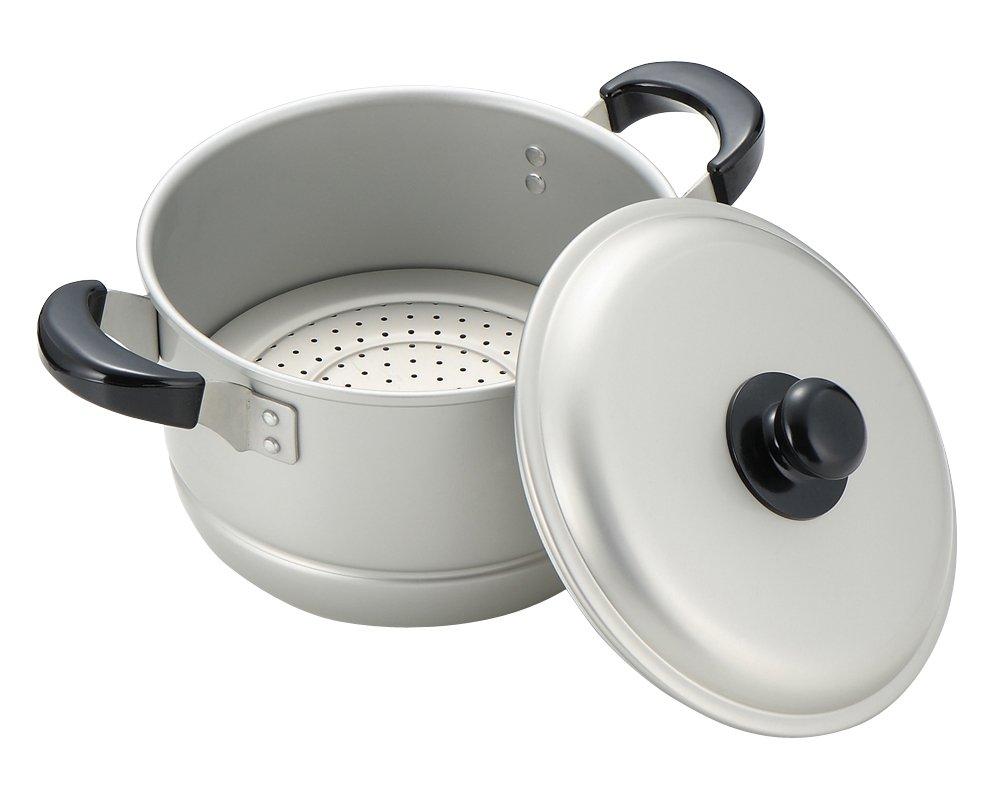 Pearl Metal Double Handed Steam with Pot For Gas Fire New Waco Trading Pot, Pot, Dual-Purpose Pot, 20cm, Lid, Only, Aluminum, Ceret, H-2414