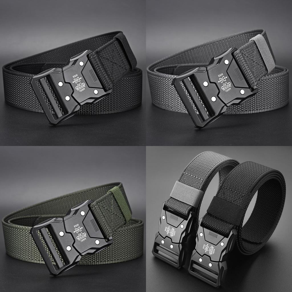 Fashionable Alloy Buckle Men Nylon Woven Waist Belt For Students And Casual Wear