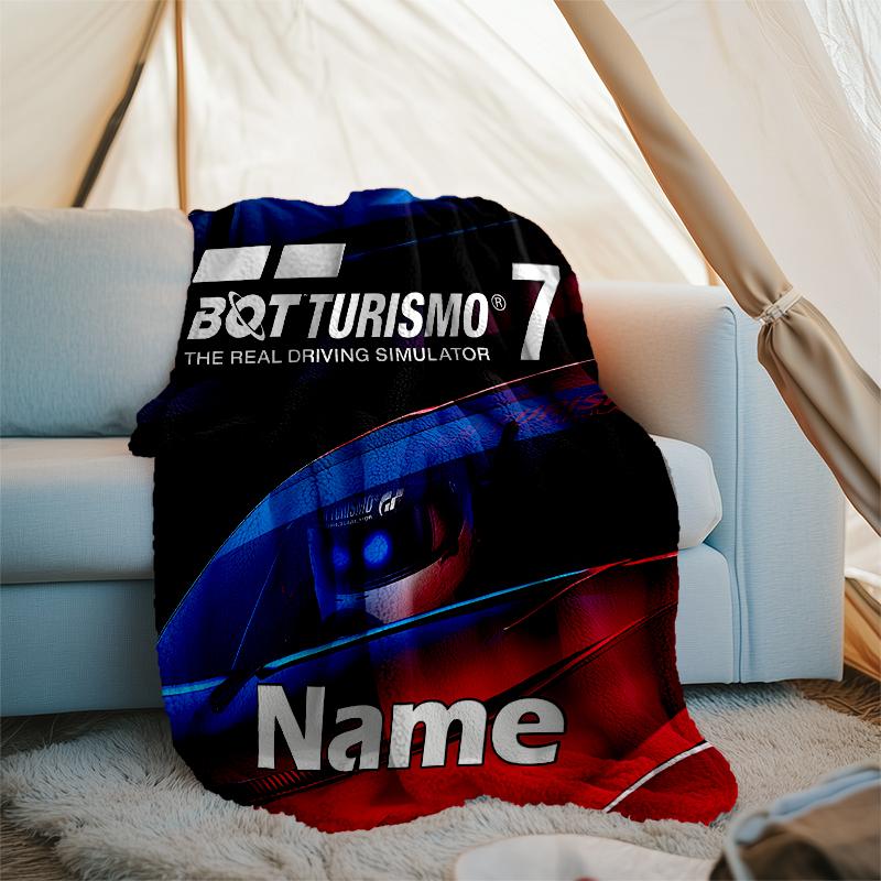 Personalized Custom Name Blanket - Astro Bot Print Design,Blanket for Sofa,Bed,Travel,Camping - Soft and Warm, Great Gift