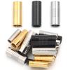5Pcs Stainless Steel Strong Magnetic Clasps Gold Cylindrical Buckle For Round Leather Bracelet Connectors DIY Jewelry Accessory