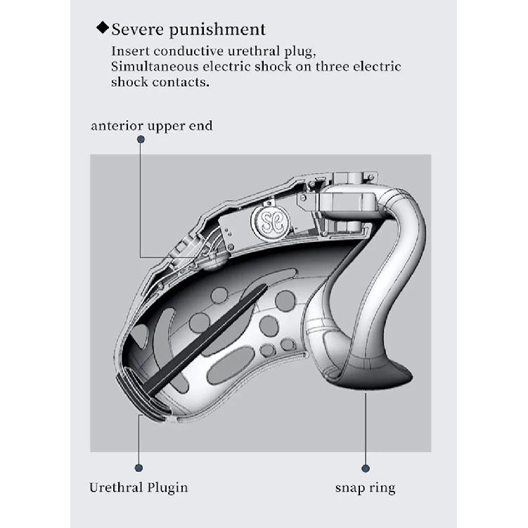 Intelligence Chastity Cage Men 9 Electric Shock SM Conditioning Abstinence Plastic Penis Lock Urethral Blockage Remote Control