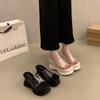 Super High Heel Thick Sole One-word Cool Slippers for Women's Summer Wear New Height-increasing Small Transparent Waterproof Table Sandals