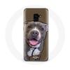 Case for Samsung Galaxy A8 Plus Pitbull Dog White Gray
