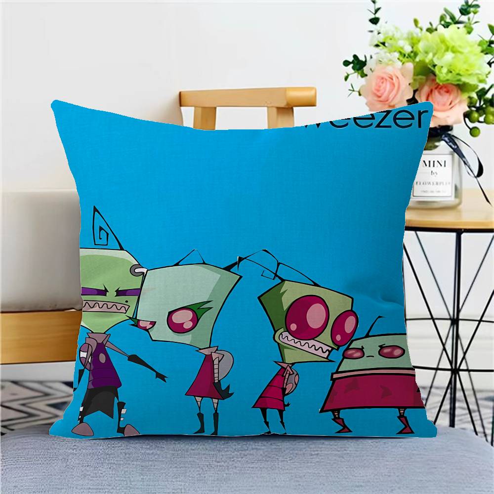 Funny Anime Invader ZIM Cushion Cover Inches Farmhouse Decor Home Throw Pillow Covers for Couch Decorations