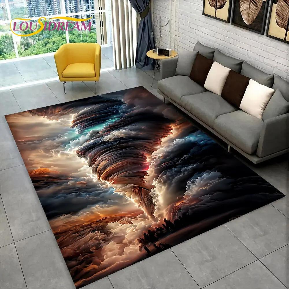 3D Natural, Tornado, Cloud Twister, большой коврик, ковер для гостиной, спальни, дивана, коврик для украшения, нескользящий напольный коврик