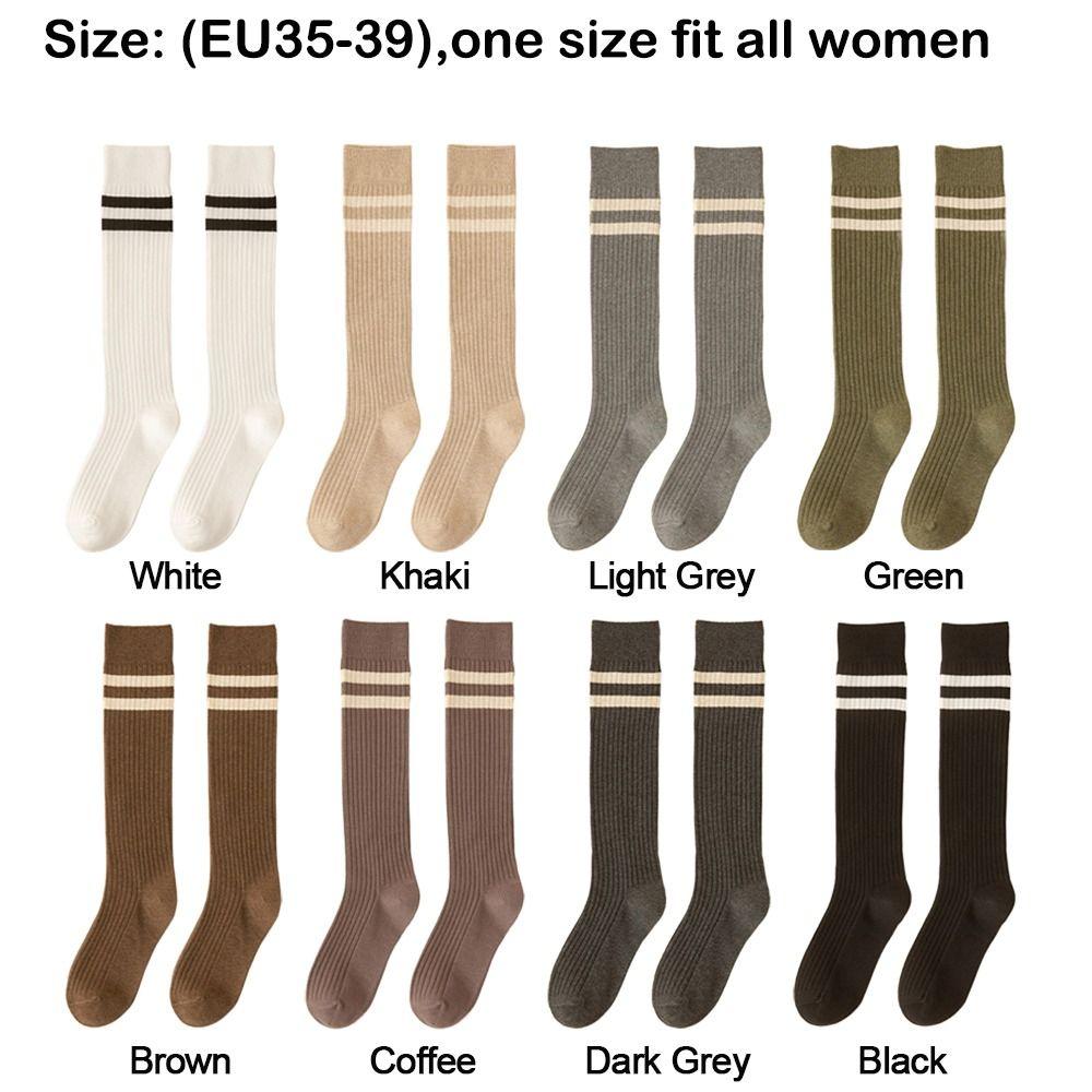 Knitted Cotton Socks Solid Color Stockings New Fashion Women Socks