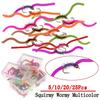 5/10/20/25Pcs #10 Brass Bead Head Squirmy Wormy Multicolor Fly Trout Fishing Lures Nymph Worm Baits