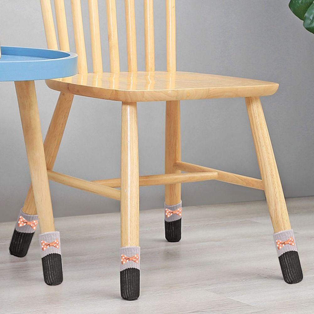 4Pcs New Elastic Furniture Socks Thickened Anti scratch Knitted Socks Wear-resistant Non Slip Furniture Booties Home