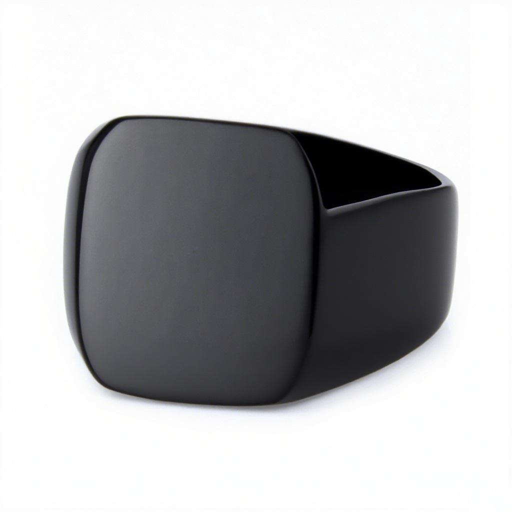 Персонализированное кольцо из титановой стали квадратной формы, гладкое, из нержавеющей стали