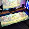 Office Gamer Decoration Mouse Mat Chikorita Anime Green Mouse Pad Large Desktop NonSlip Keyboard Rug Notebook Protector