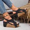 Women Sandals Summer Footwear Platform Wedges Sandals for Women Sole Buckle Peep Toe Sandals Beach Elegant Shoes for Women