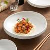 Salad Bowls, Ceramic Vegetable Bowls, Soup Bowls, Luxurious and High-end White Special-shaped Tableware.