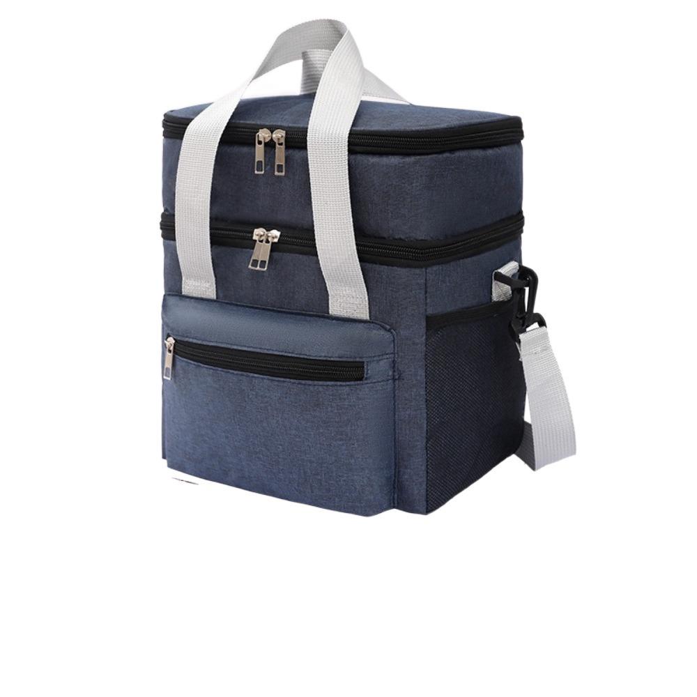 Large Capacity Insulated Lunch Bag with Shoulder Strap Thermal Lunch Pouch Travel Picnic