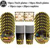 Excavator Vehicle Gold Black Digital Balloon Set For Boys Dump Truck Engineering Kids Construction Theme Birthday Party Supplies