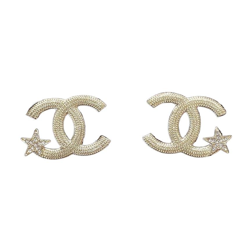 Chanel Позолоченные Серьги-гвоздики Женские Золотые ABB491-B14060-NR341