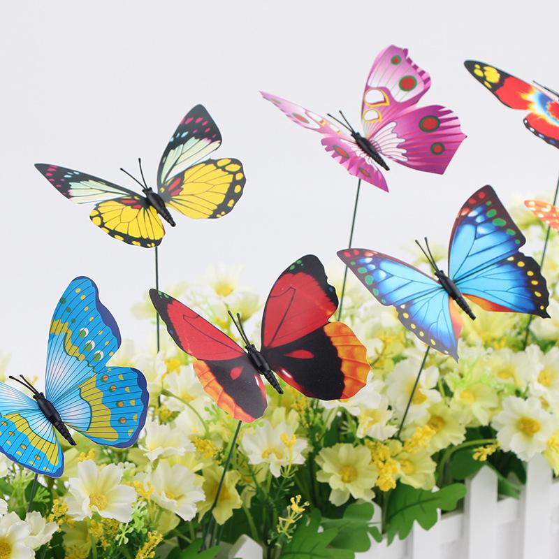 11-11pc Simulation Butterfly Decor Stakes Home Party Garden Patio Decor Colorful Multi-purpose Butterfly Yard Plant Decor